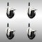 Service Caster 4 Inch 316SS Soft Rubber Swivel 7/8 Inch Expanding Stem Caster Set Lock Brake SCC-SS316TTLEX20S414-SRS-78-4 - alternate 1